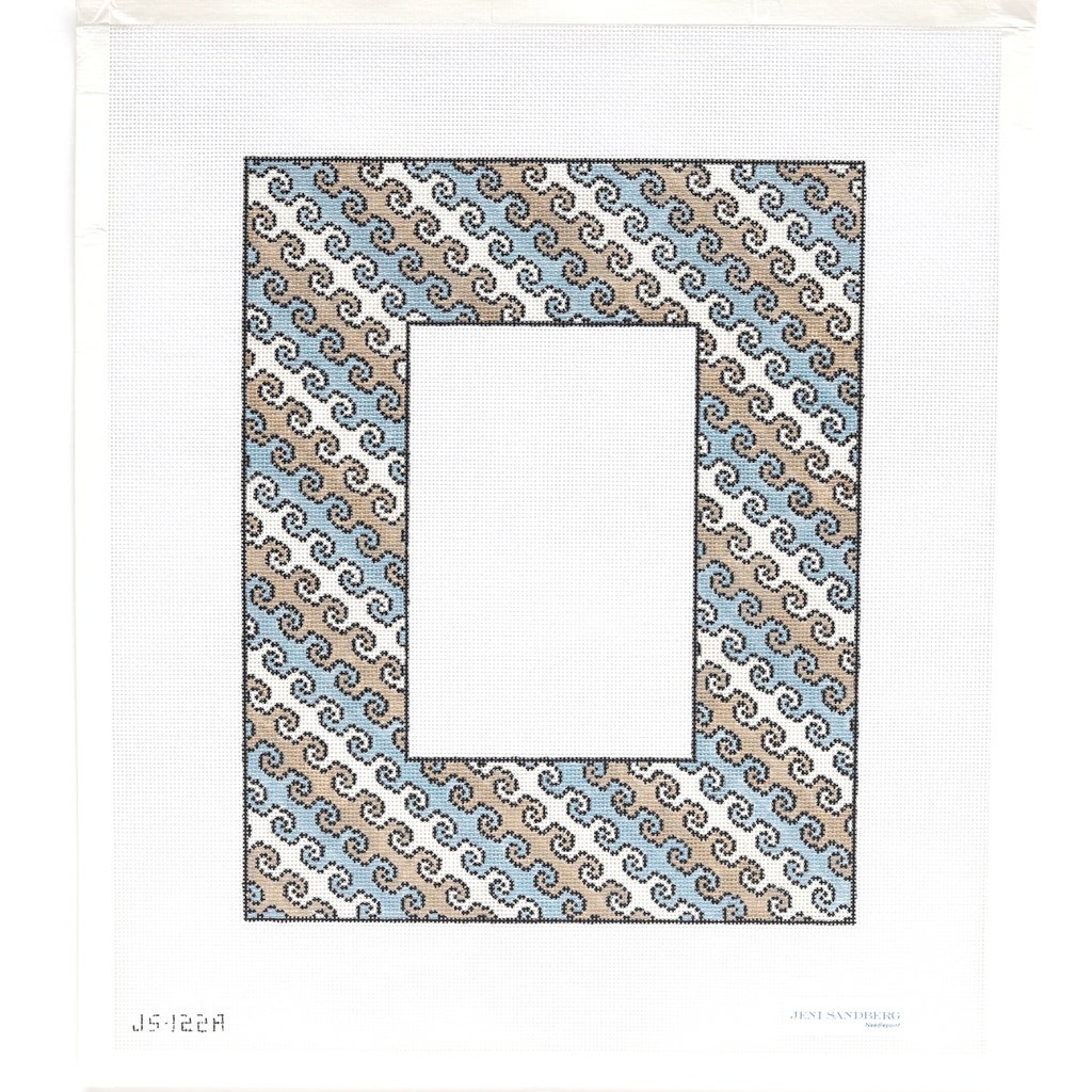 Scroll stripe frame - blue brown (4 x 6 opening)
