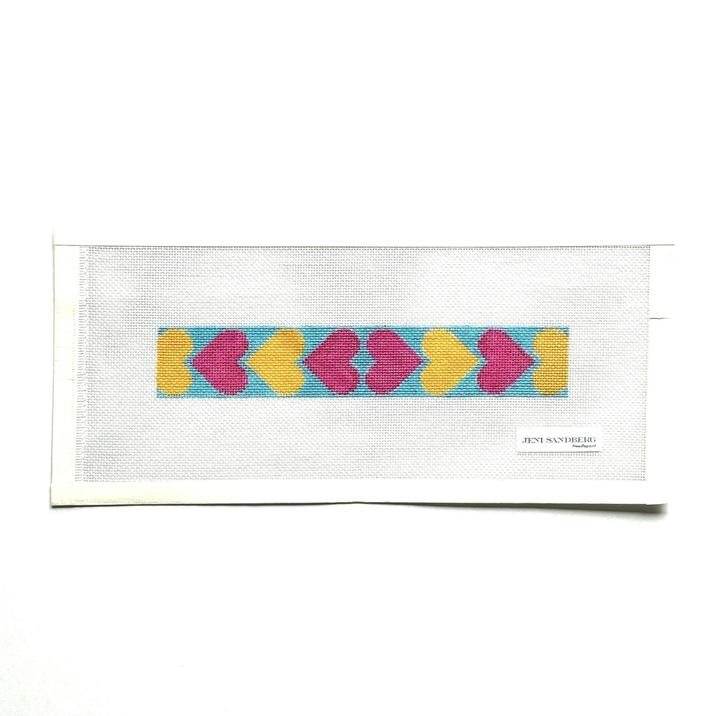 Heart key fob - Blue Pink Orange