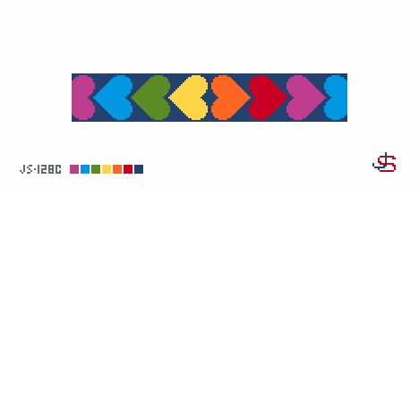 Heart key fob - Rainbow