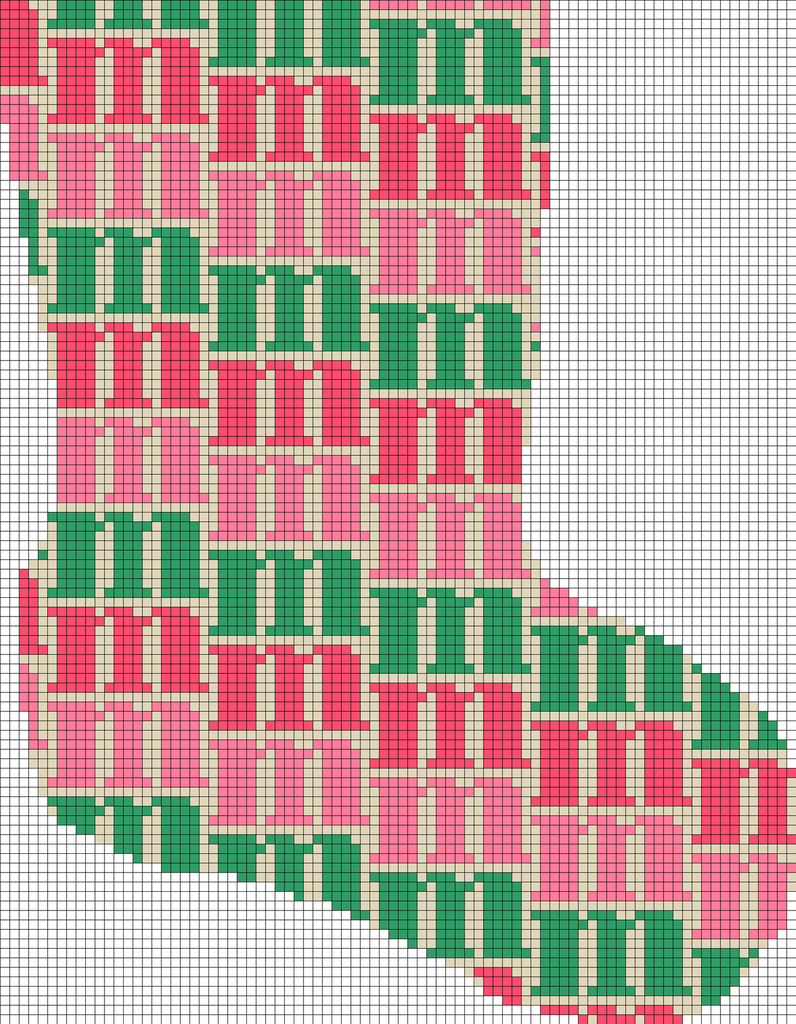M mini stocking - pink and green