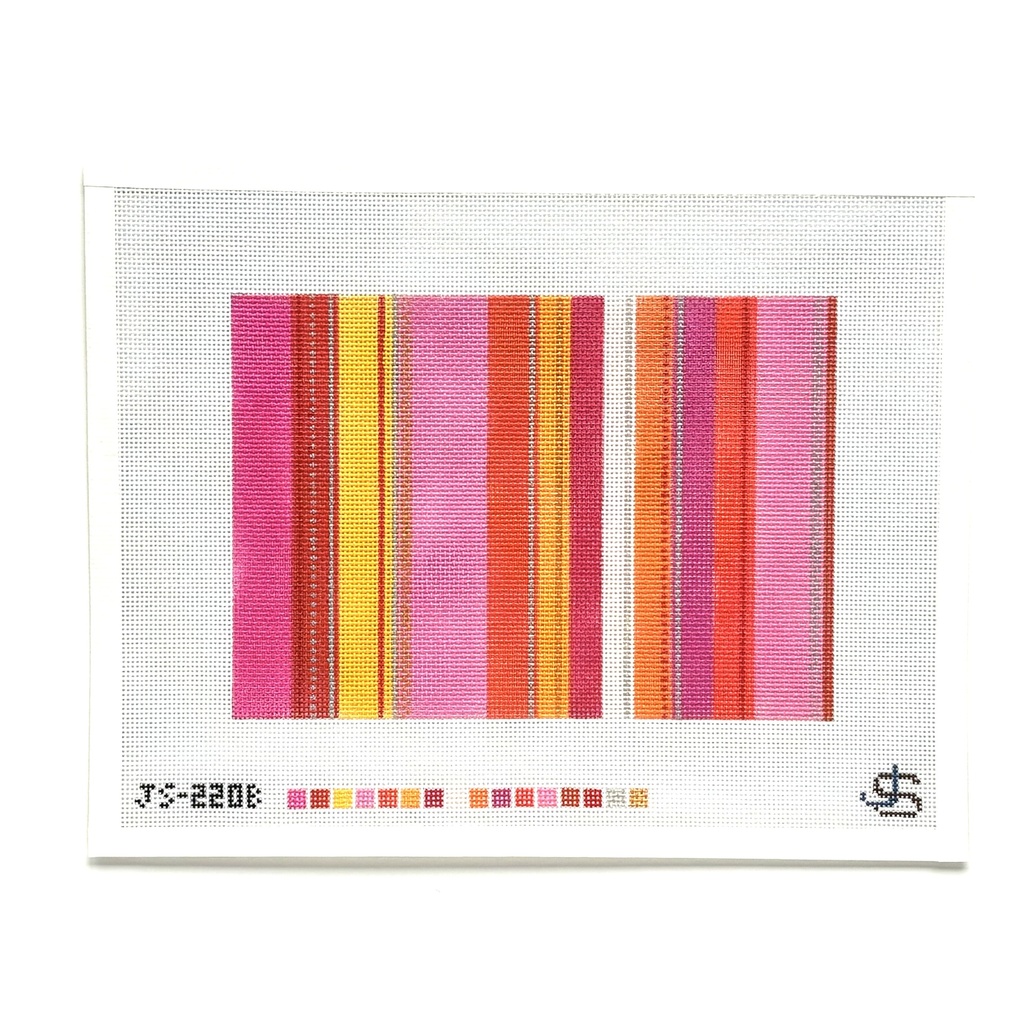 Tufted Stripe clutch - pink and orange