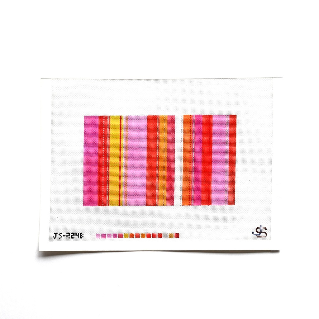 Tufted Stripe Sunglasses Case Pink Orange