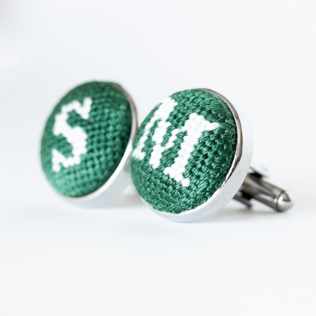 Needlepoint Cufflink Finishing