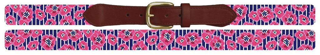 Preppy Floral Pinstripe Belt