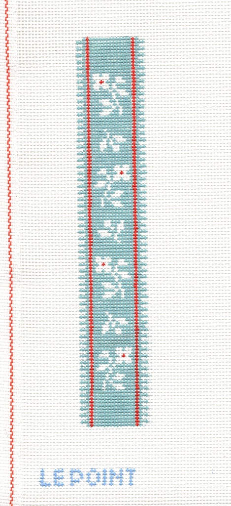 French Ribbon Key Fob Teal