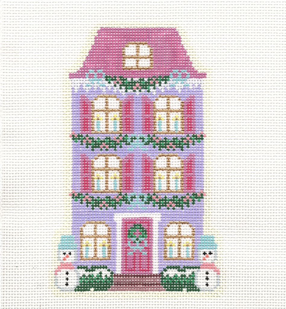 Christmas Village Purple Row House