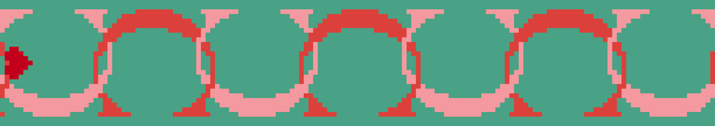 C key fob - coral and green