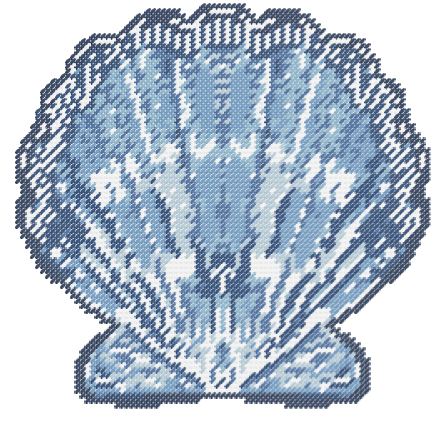Scallop Blue Ornament
