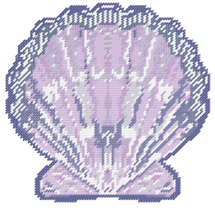 Scallop Lavender Ornament