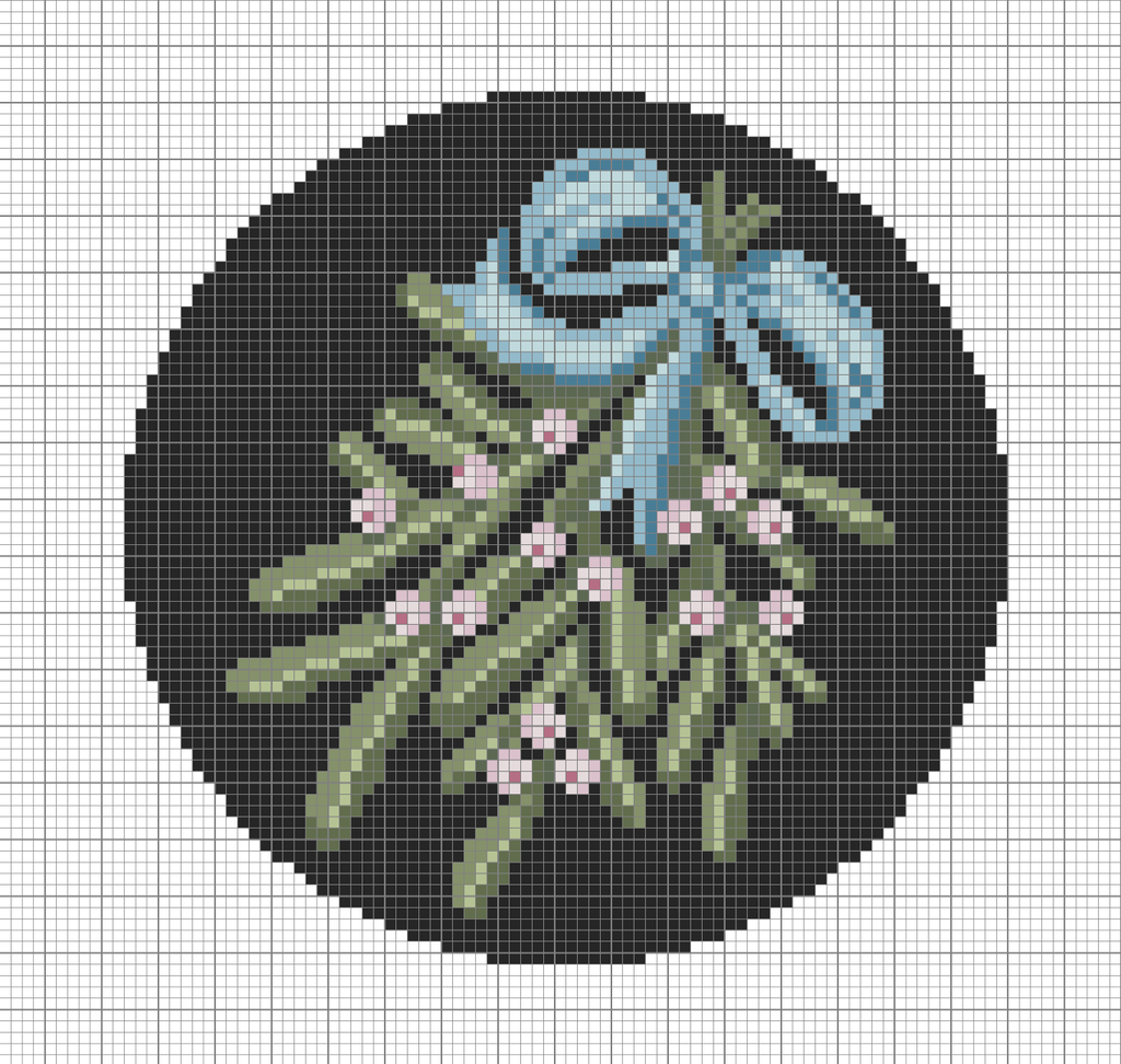 Vintage Mistletoe Round
