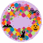 Colorful Spooky Wreath Ornament 