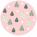 Pink Trees Round Ornament