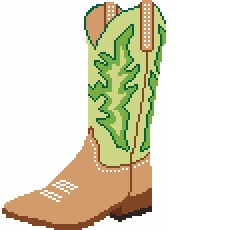 Green Cowboy Boot Ornament
