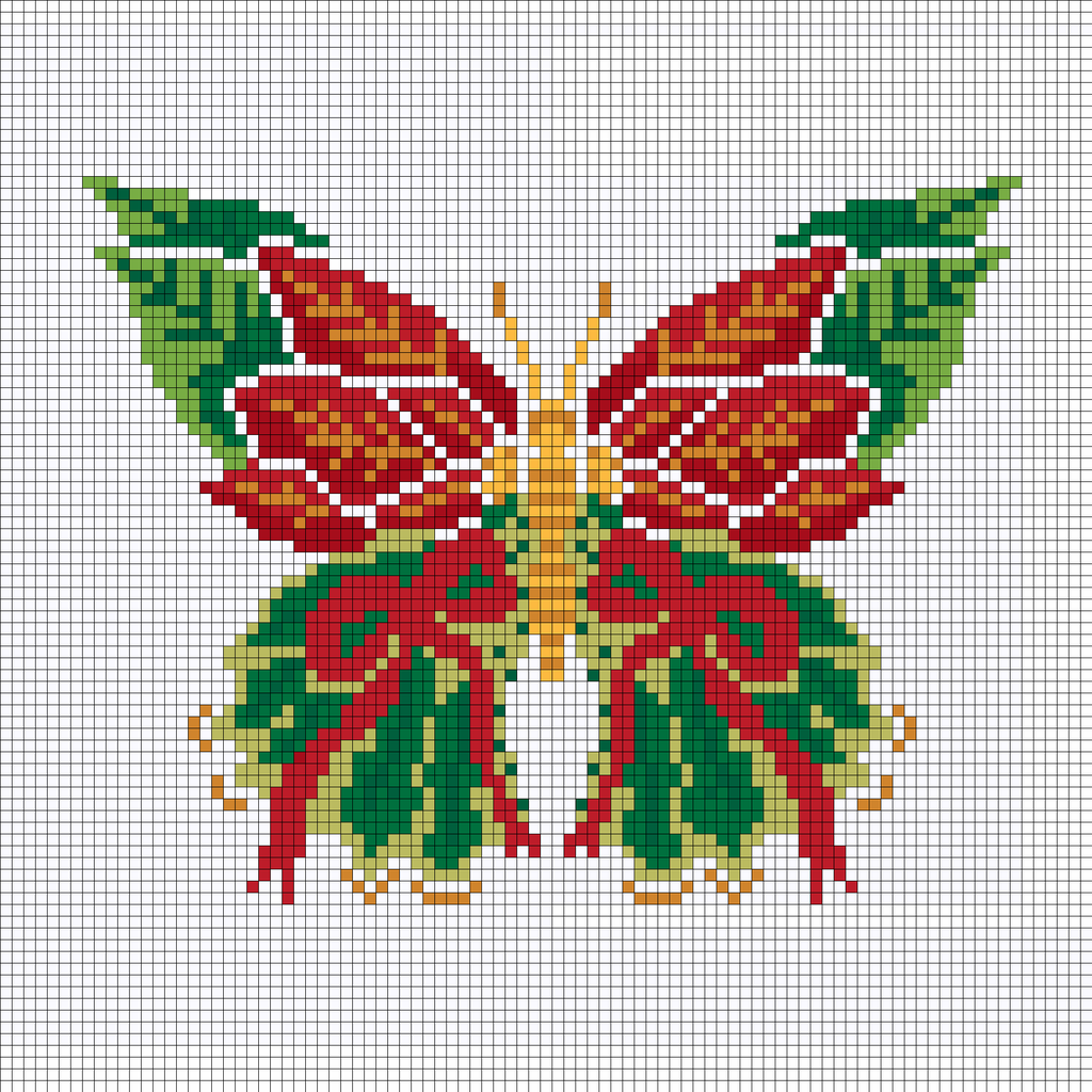 Poinsettia Butterfly Orn