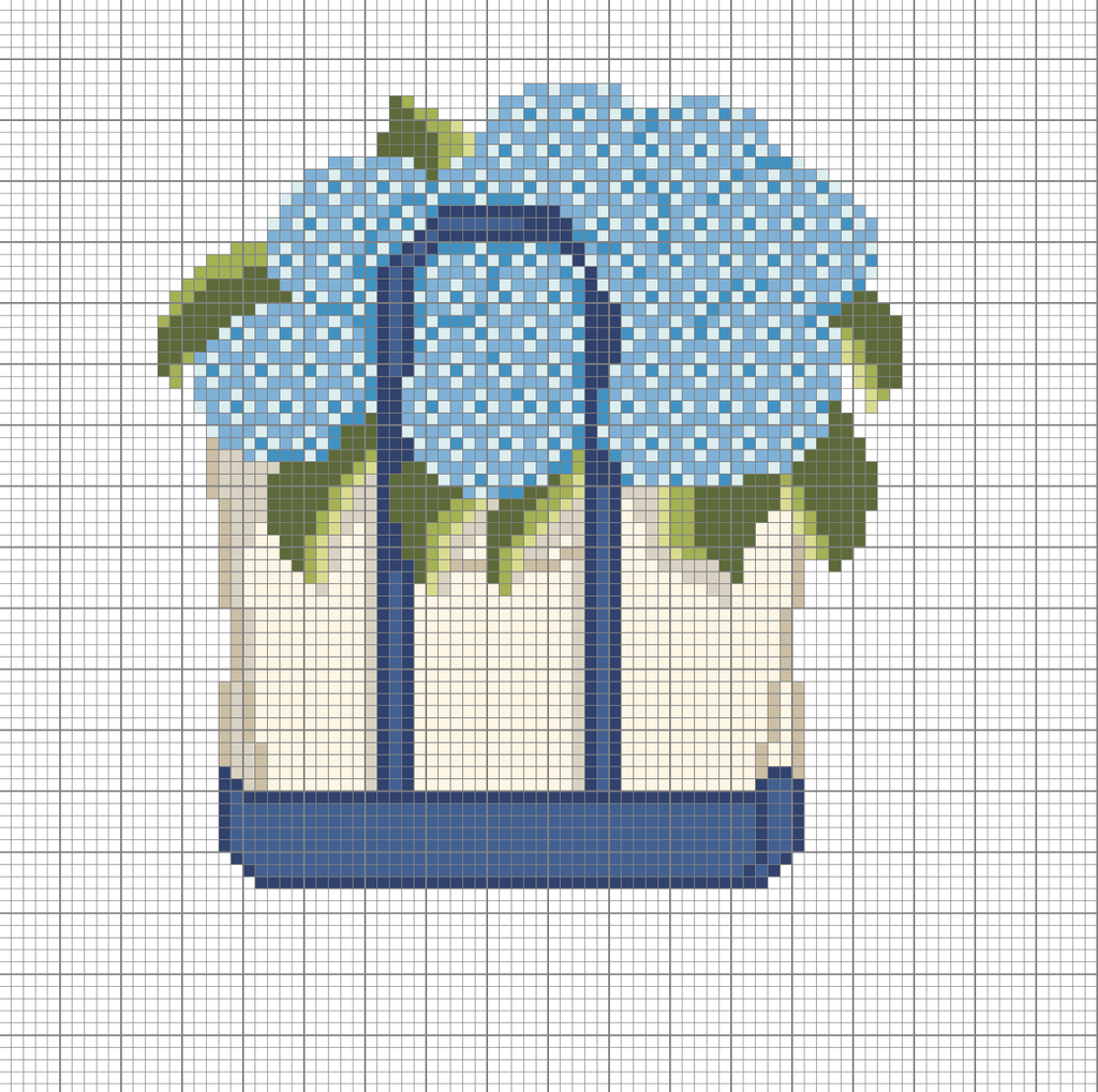 Hydrangea Blooms Tote-Blue
