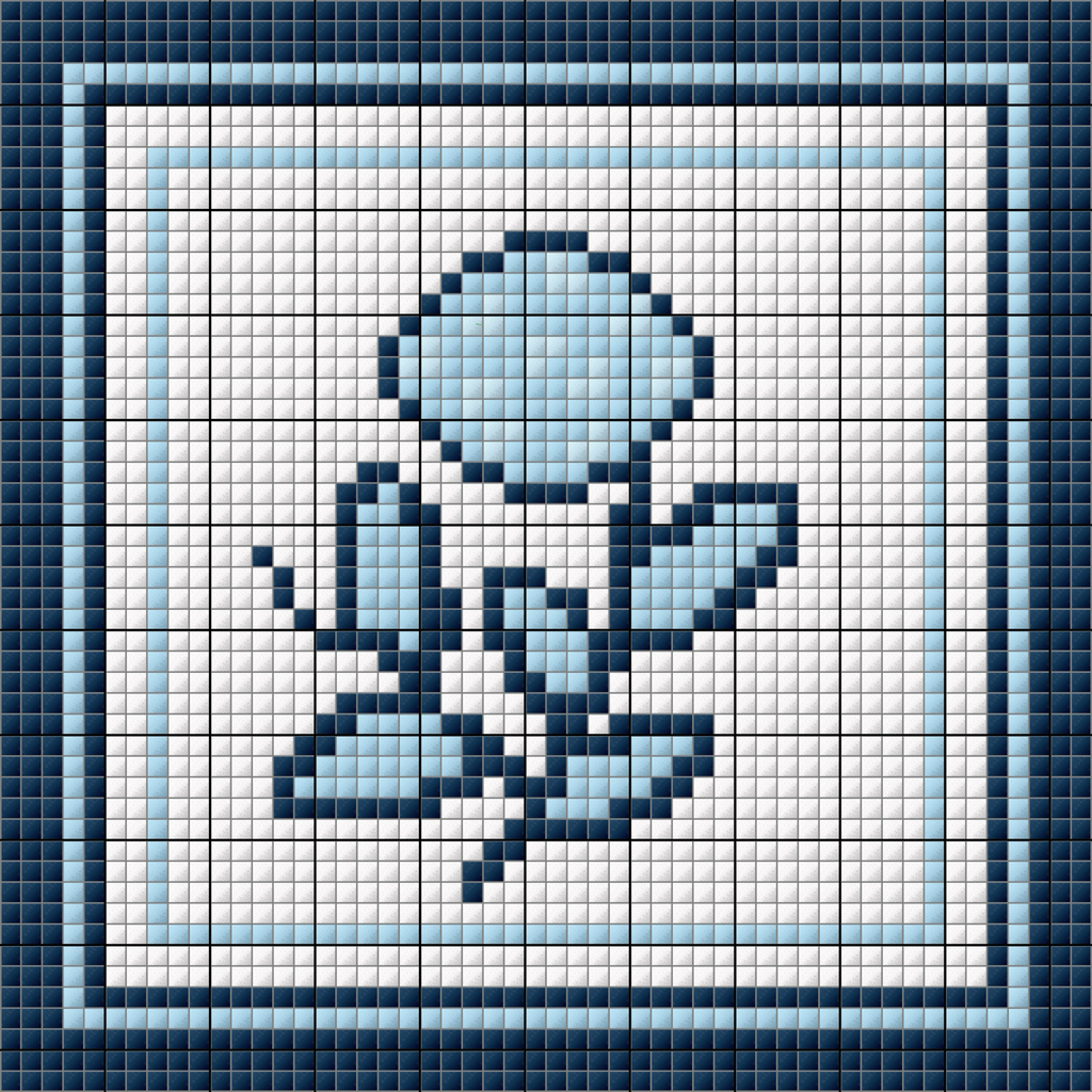 Floral Square - Blue
