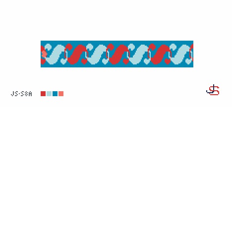S key fob - blue and coral linked