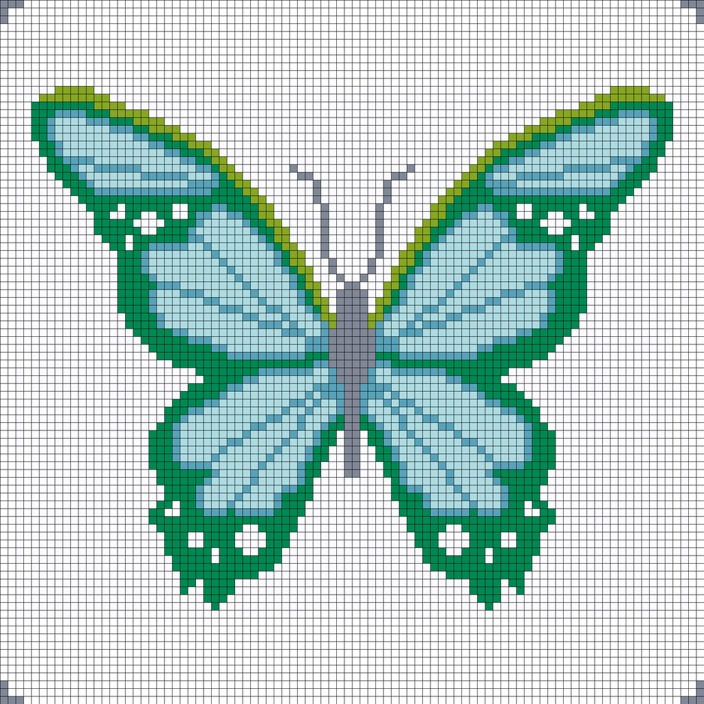 Green Blue Butterfly Ornament