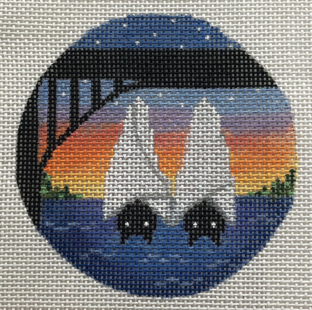 Bats hanging sunset