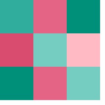 Squares - Mint and Rose