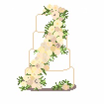 Wedding Cake - Cream and Beige Flowers