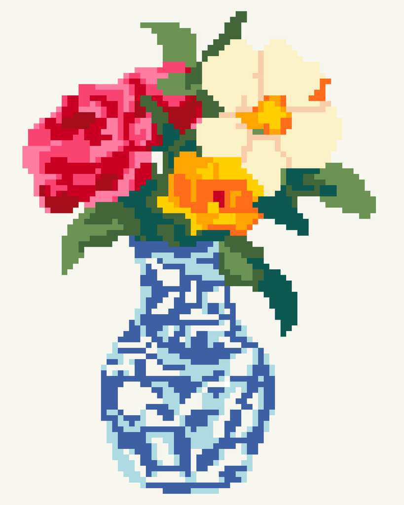 Flowers in Blue Vase