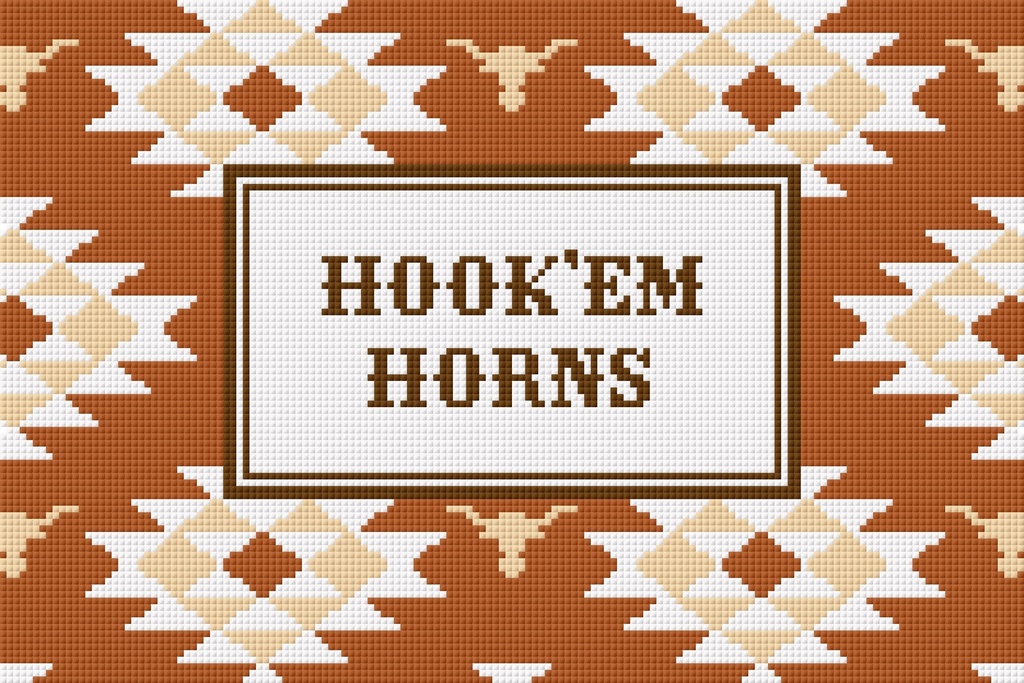 Texas Horn Motto Pattern