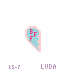 Blue BFF Heart Half