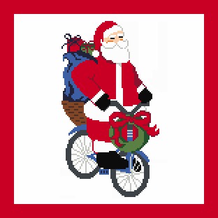 Bicycle Santa Pillow
