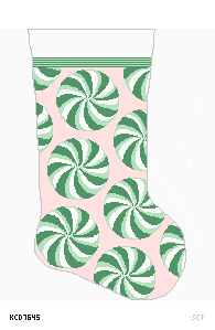 Pink and Green Peppermint Stocking