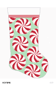Red and Mint Peppermint Stocking