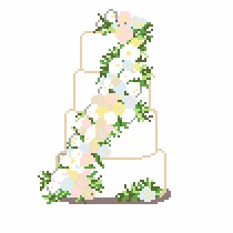 Wedding Cake - Cream and Pastel Flowers (Revised)