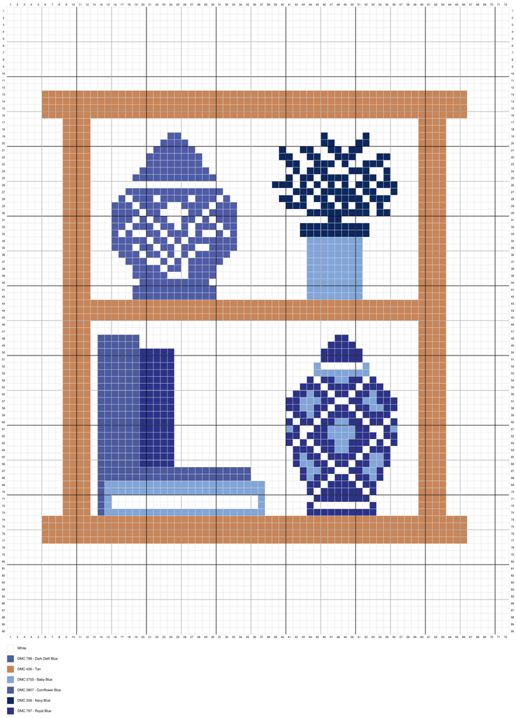 Blue & White Bookshelf