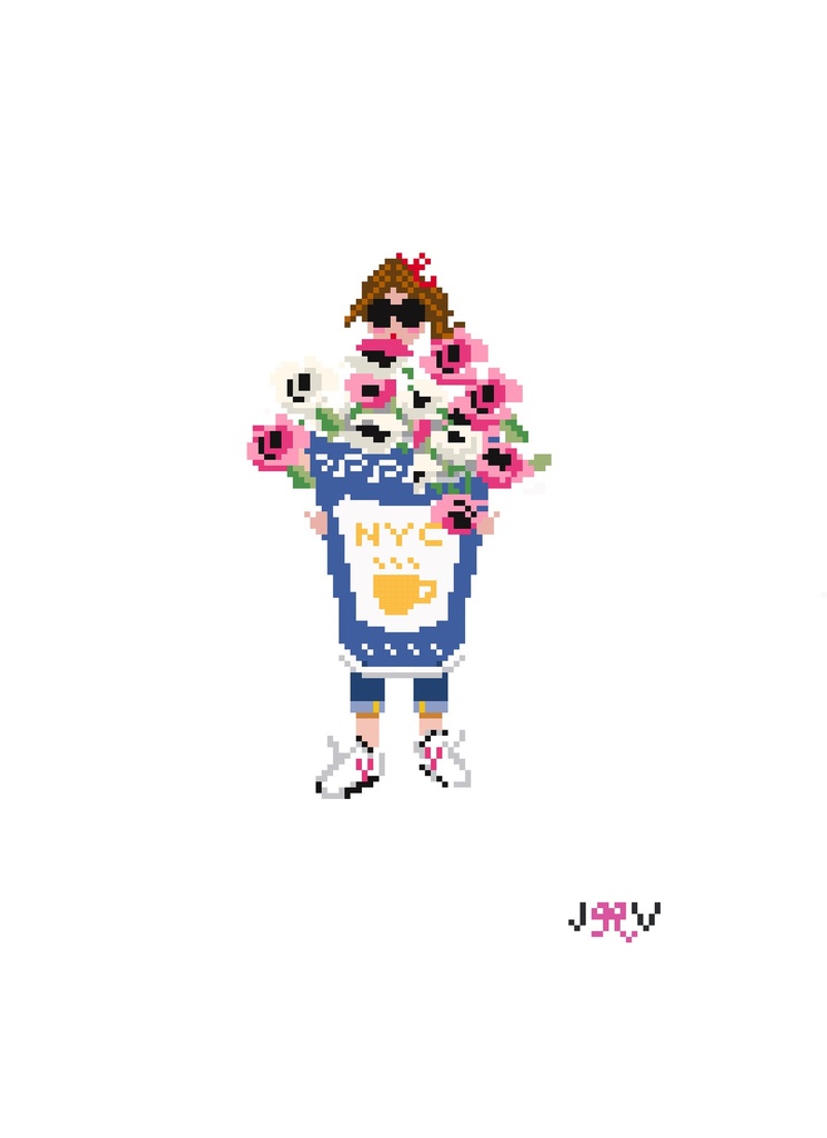 Anthora Cup Flowers Girl