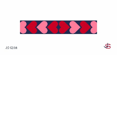 Hearts Key Fob - red pink - STITCH PERFECT